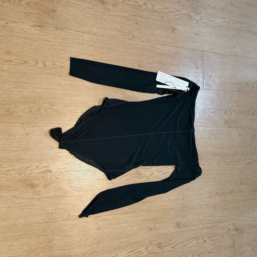 Typha Black Long Sleeve Mesh Bodysuit Women XL New With Tags